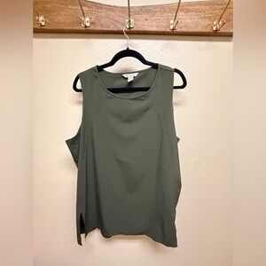 Athleta Olive Tank with Side Slits